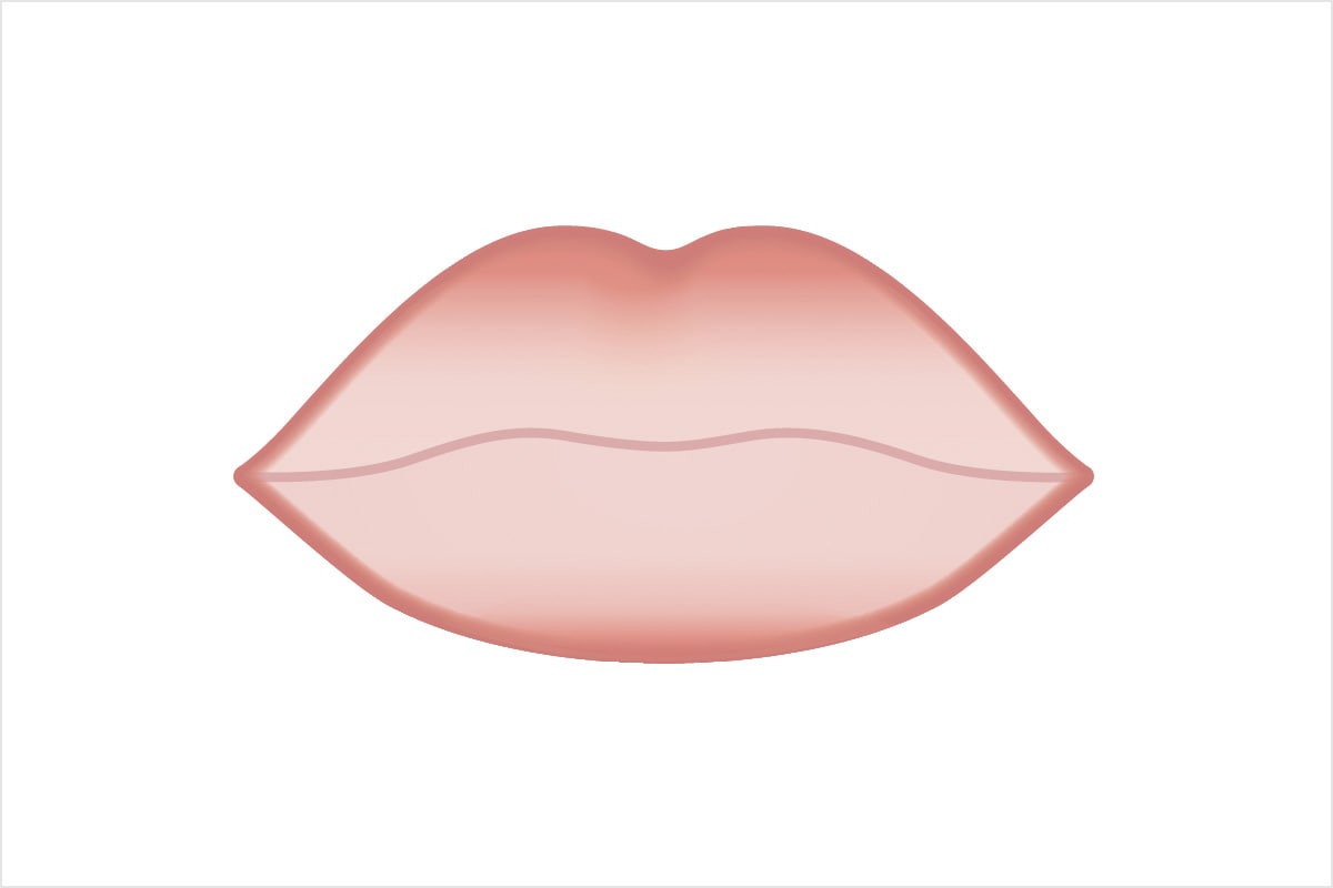 素の唇の輪郭を整える