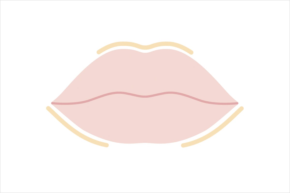 リップカラーが映える唇に／くすみをカバー